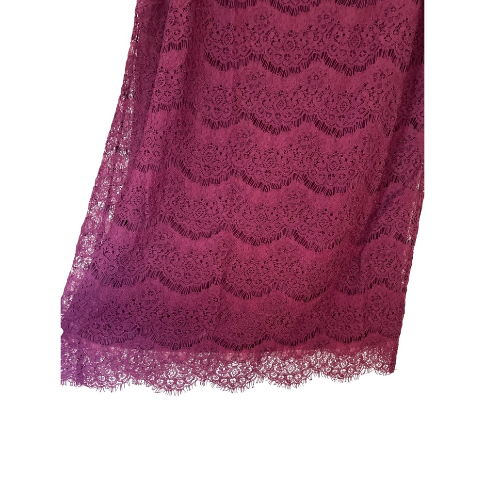 Lulus Lace Dress‎ Women XL Burgundy New NWT Short Sleeve Floral Shift Mini - Picture 6 of 9